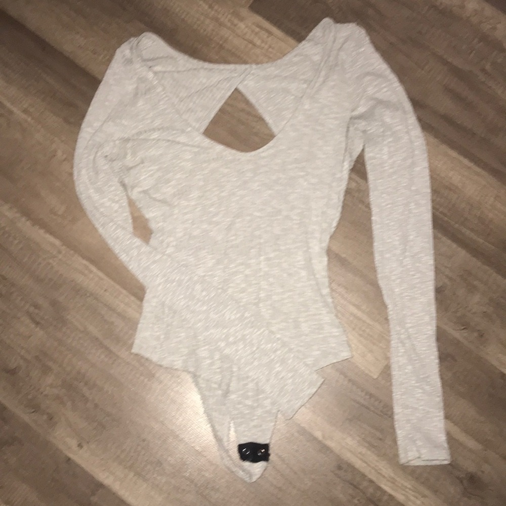 Grey cut out body suit